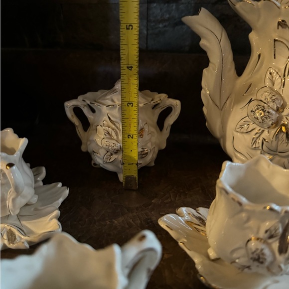 Vintage Tilso tea set rare, excellent condition!!! Leaves ivory, gold HTF!!!LOOK - Picture 10 of 12